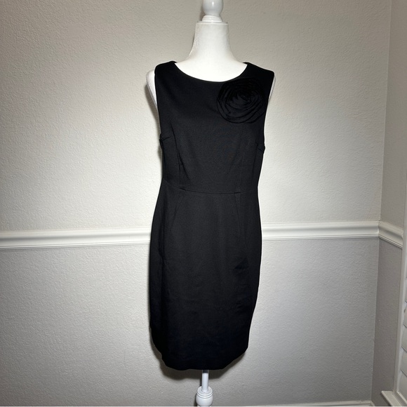 Trina Turk Dresses & Skirts - TRINA TURK Black Dress With Flower On Shoulder Size 10